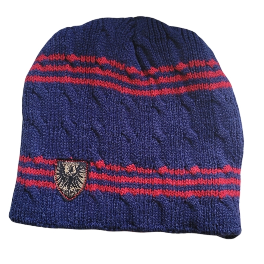 Boys Crochet Red Blue beanie hat
